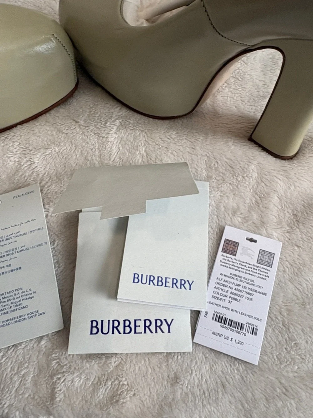 Burberry Women's Sage Green Platform Pumps - Picture 11 of 14